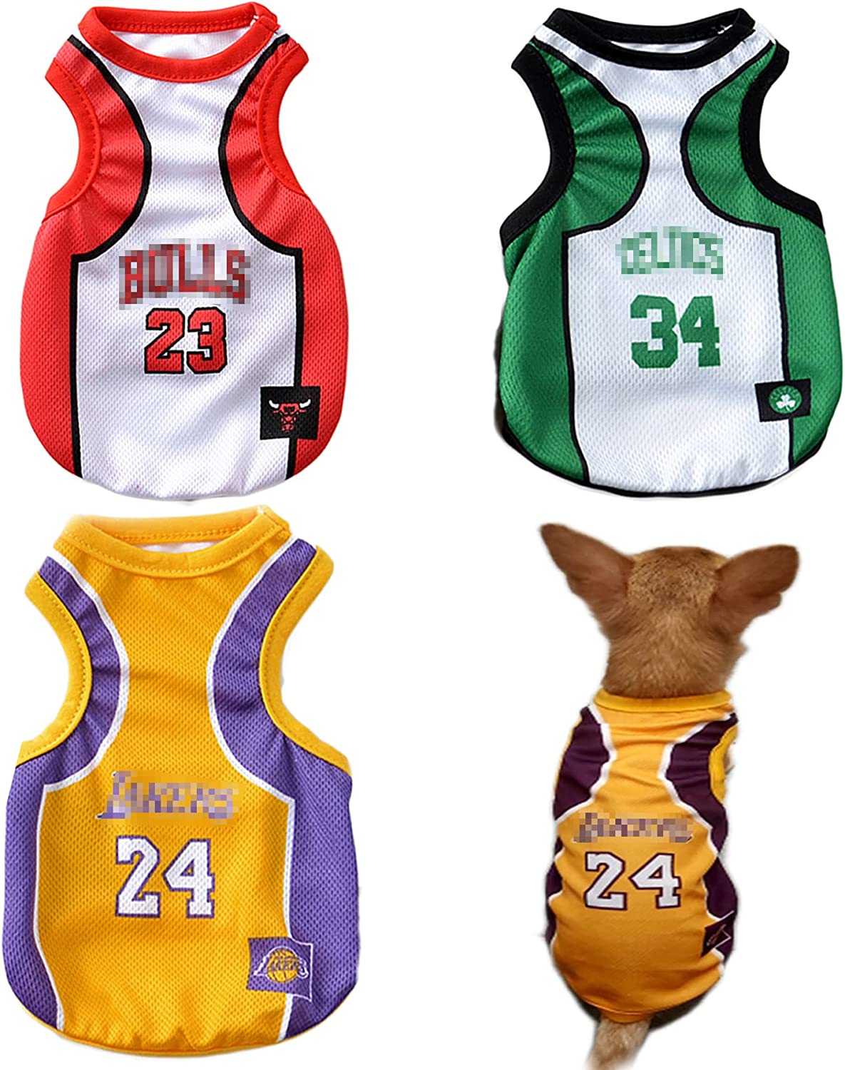 Foto 2 | Chaleco De Baloncesto De Verano Huoguo Dog Clothes, Paquete De 3 Unidades, Para Talla D - Venta Internacional.