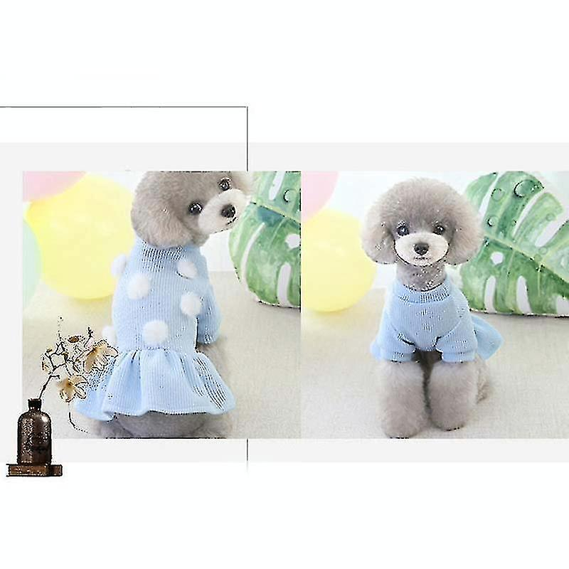 Falda Para Perro Huoguo Bichon De Pomerania, Cálida, Talla L, Azul Claro - Venta Internacional.