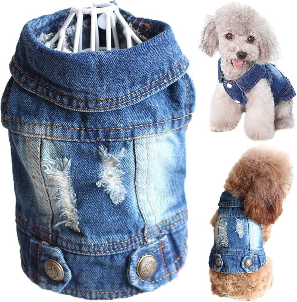 Foto 4 pulgar | Chaqueta Vaquera Para Perros Huoguo, De Mezclilla Azul, Para Cachorros, Talla Xxl - Venta Internacional.