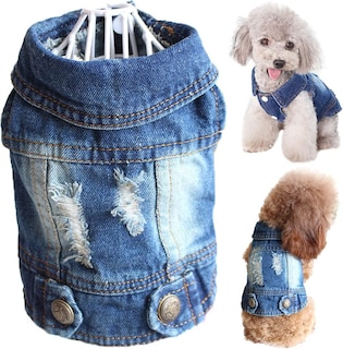 Foto 3 | Chaqueta Vaquera Para Perros Huoguo, De Mezclilla Azul, Para Cachorros, Talla Xxl - Venta Internacional.