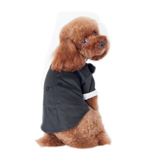 Foto 3 | Traje De Esmoquin Para Perro, Disfraz De Perrito Negro, Talla L, Boda - Venta Internacional.