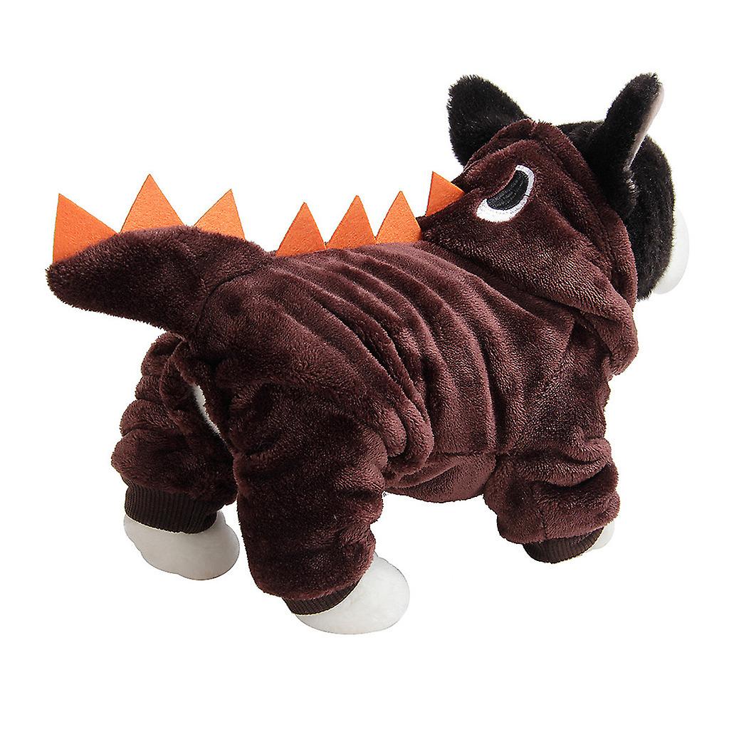 Foto 4 pulgar | Ropa De Felpa Con Capucha Y Estampado De Dinosaurios Para Mascotas - Venta Internacional.