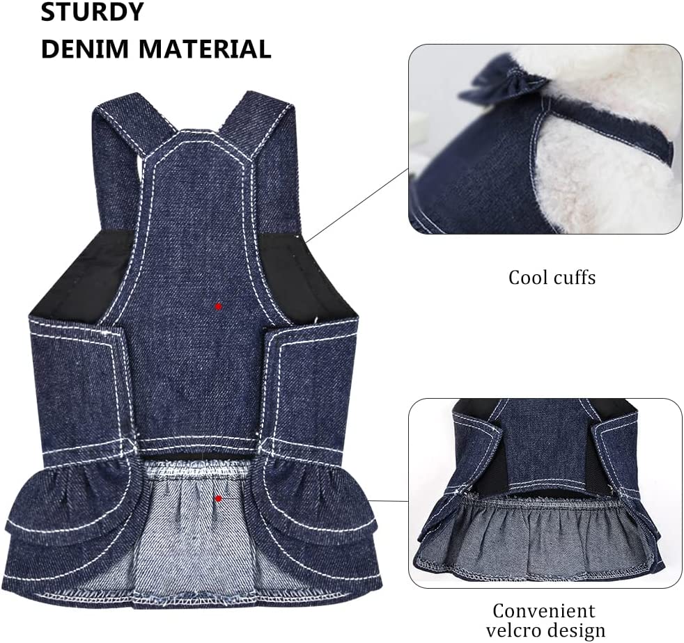 Foto 3 pulgar | Vestido Tipo Arnés Para Perros Huoguo, De Mezclilla Azul, Para Perros Pequeños Y Niña - Venta Internacional.