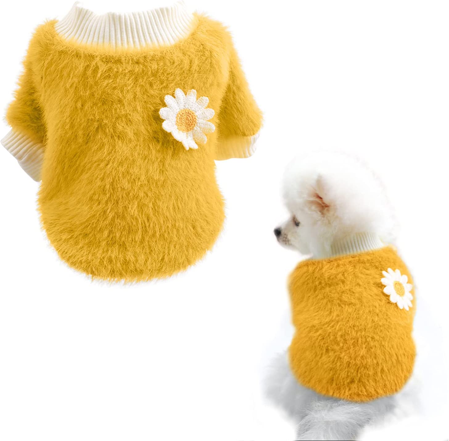 Foto 4 pulgar | Suéter Para Perro Huoguo, Bonito Peluche Con Forma De Margarita Amarilla, Para Perro Pequeño - Venta Internacional.