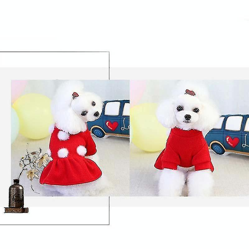 Foto 2 pulgar | Falda Para Perro Huoguo Bichon De Pomerania, Cálida, Talla M, Roja - Venta Internacional.