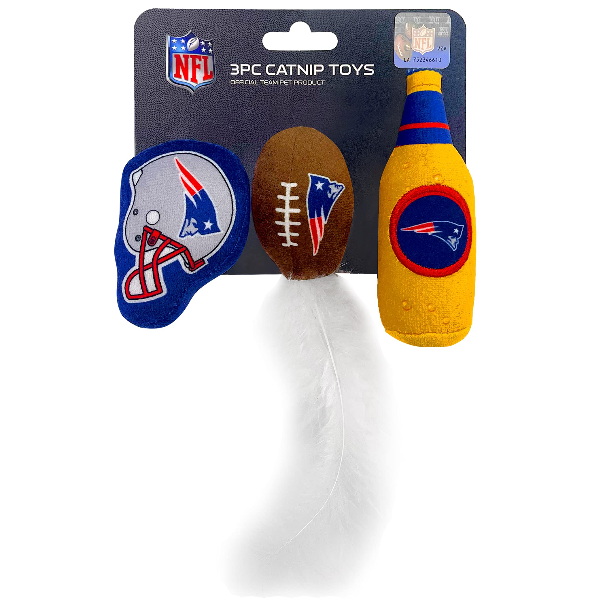 Foto 1 | Set De Juguetes De Felpa Para Gatos De Los New England Patriots De La Nfl Con Hierba Gatera - Venta Internacional.