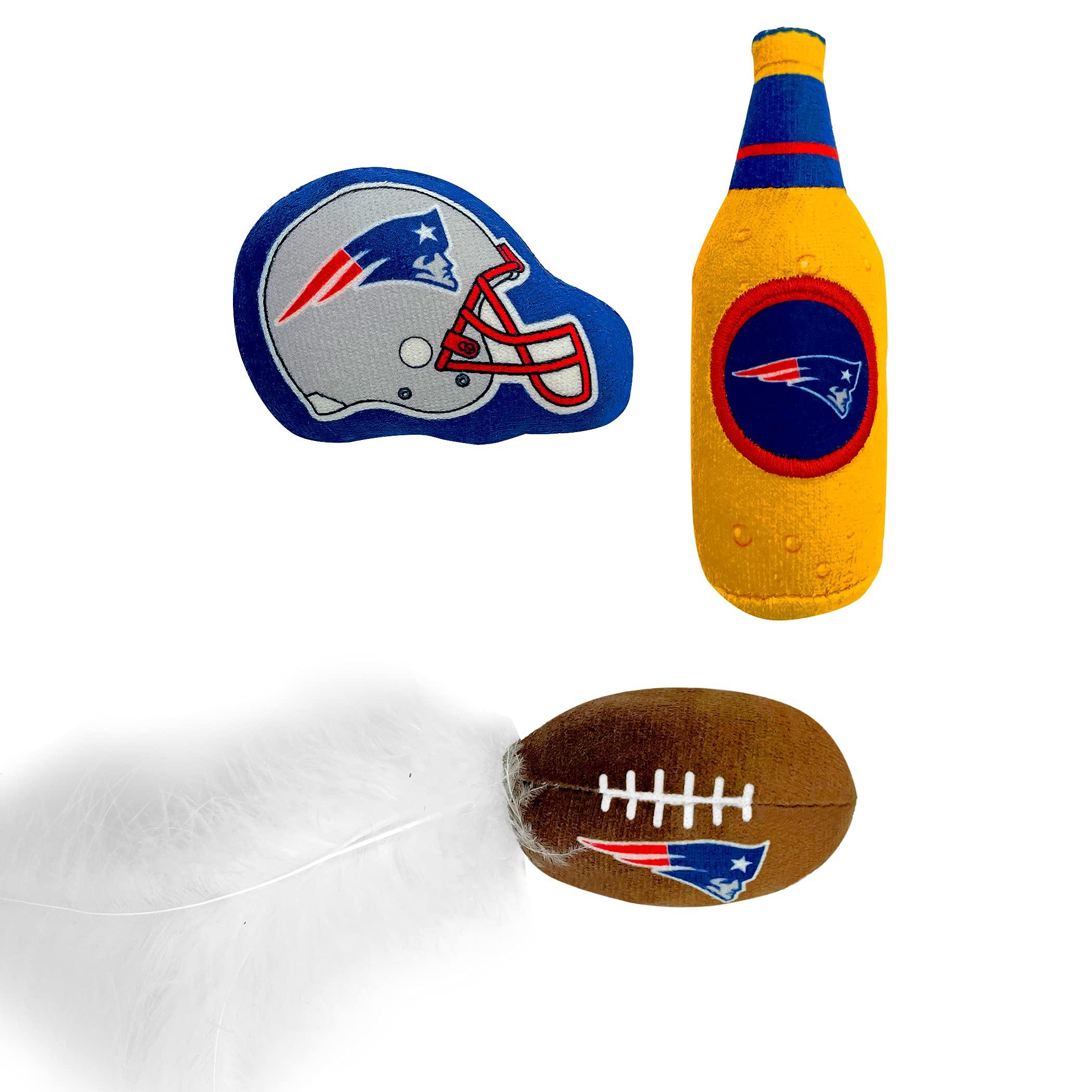Foto 3 pulgar | Set De Juguetes De Felpa Para Gatos De Los New England Patriots De La Nfl Con Hierba Gatera - Venta Internacional.