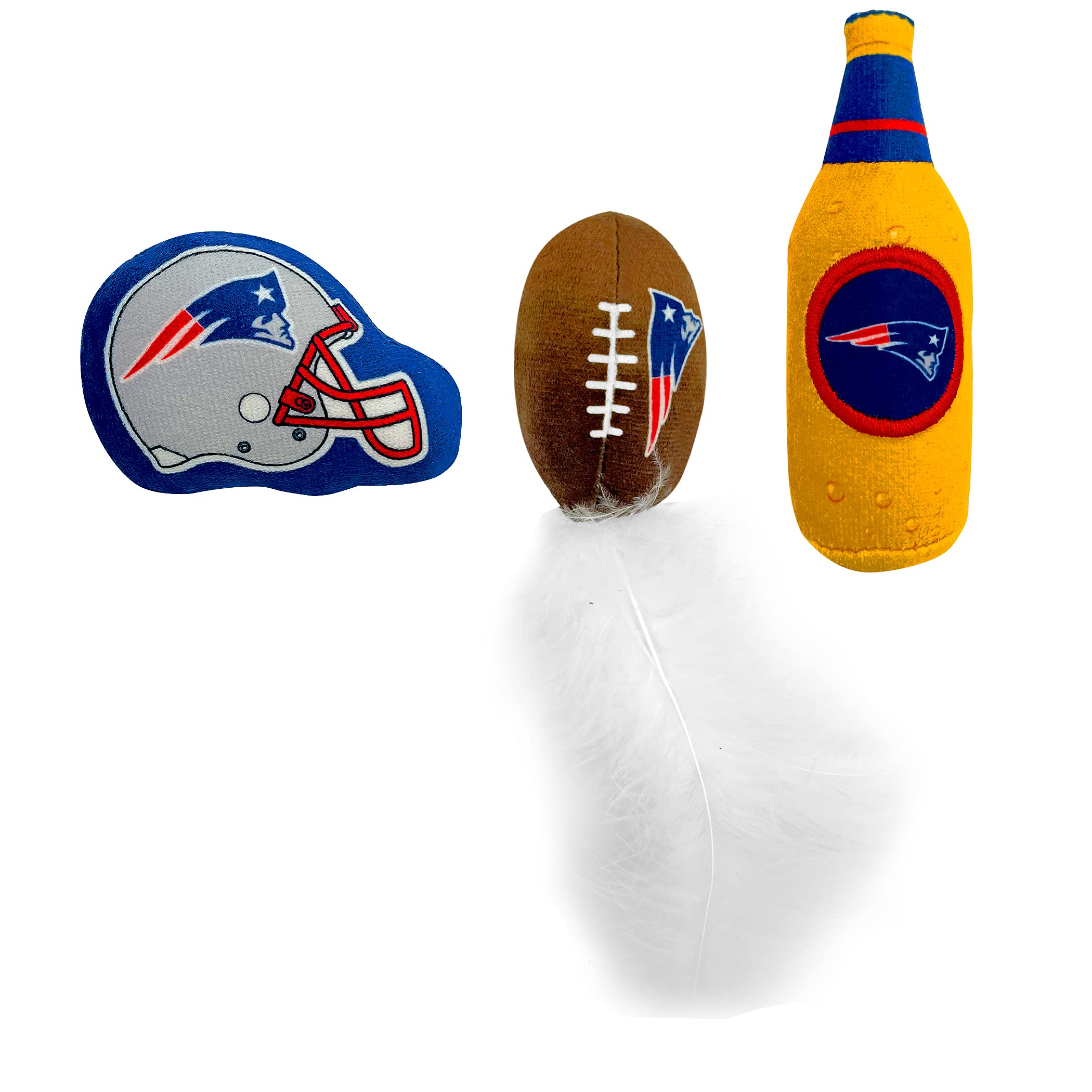 Foto 7 pulgar | Set De Juguetes De Felpa Para Gatos De Los New England Patriots De La Nfl Con Hierba Gatera - Venta Internacional.