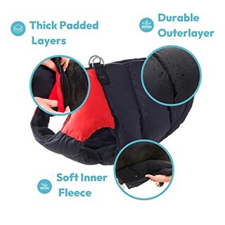 Foto 4 | Chaleco Acolchado Gooby Para Perros, Color Rojo, De Invierno, Para Pequeños Y Medianos - Venta Internacional.