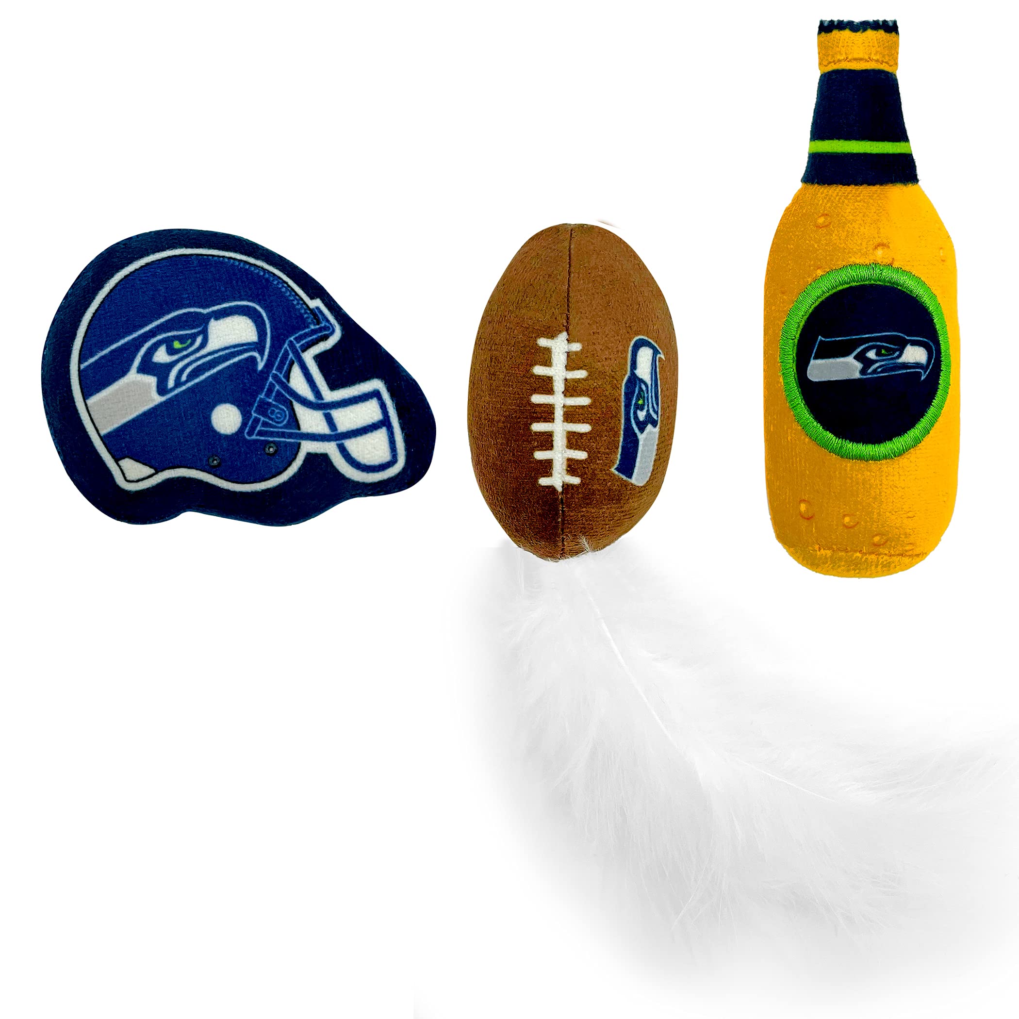 Foto 7 pulgar | Juego De Juguetes De Felpa Para Gatos De La Nfl Seattle Seahawks Con Hierba Gatera, 3 Piezas - Venta Internacional.