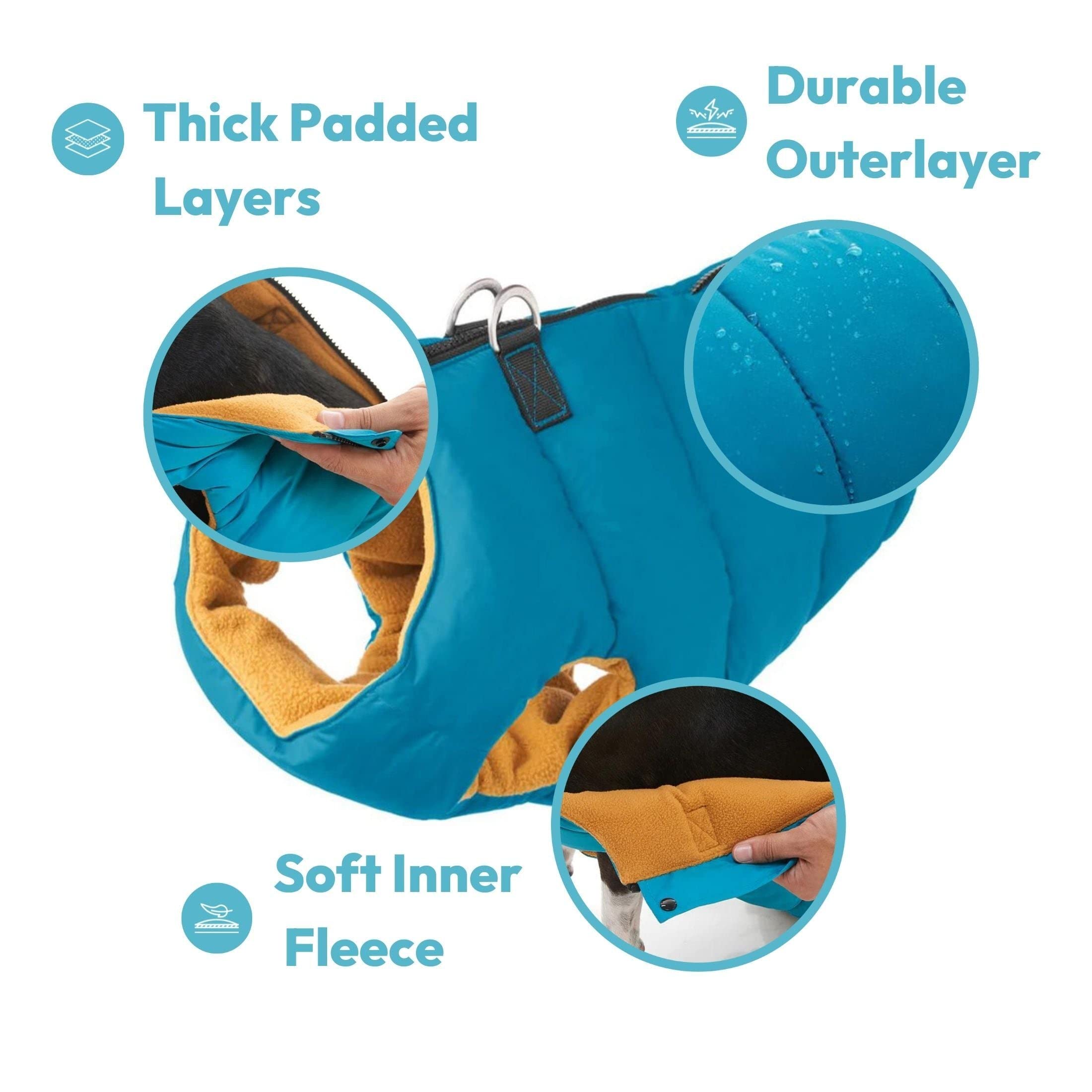Foto 4 pulgar | Chaleco Acolchado Gooby, Forro Polar Cálido, Azul, Para Perros Pequeños Y Medianos - Venta Internacional.