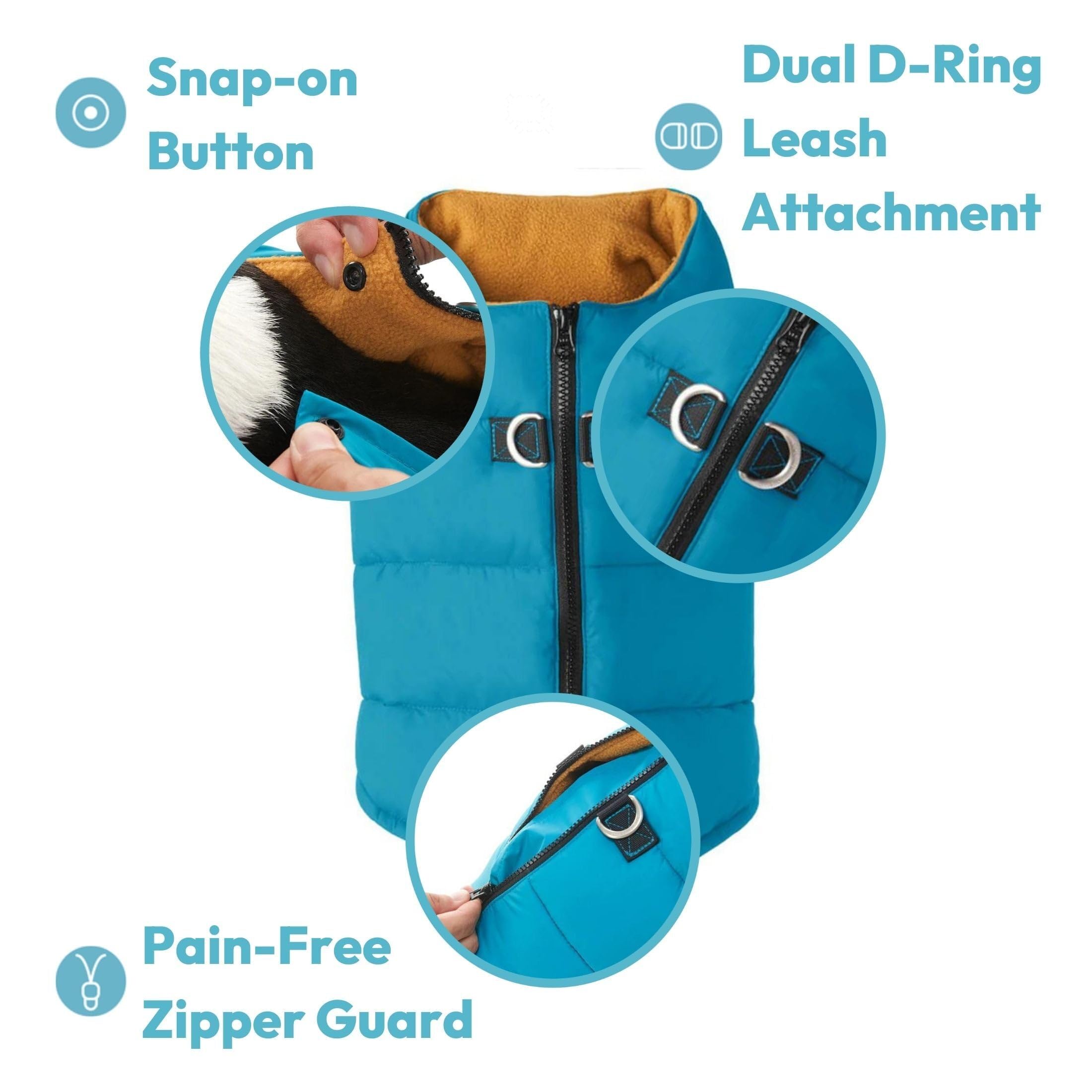 Foto 5 pulgar | Chaleco Acolchado Gooby, Forro Polar Cálido, Azul, Para Perros Pequeños Y Medianos - Venta Internacional.