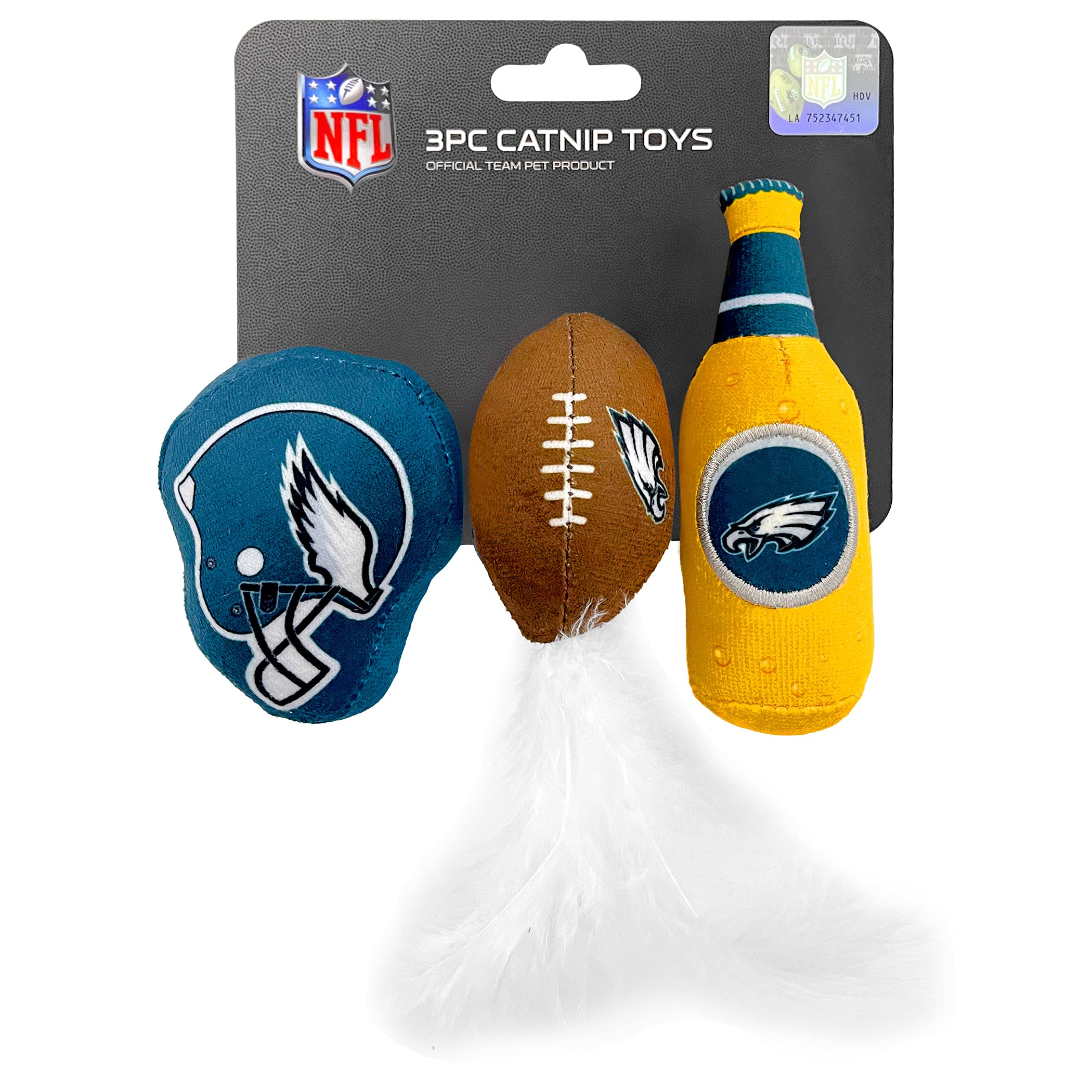 Set De Juguetes De Felpa Para Gatos De Los Philadelphia Eagles De La Nfl Con Hierba Gatera - Venta Internacional.
