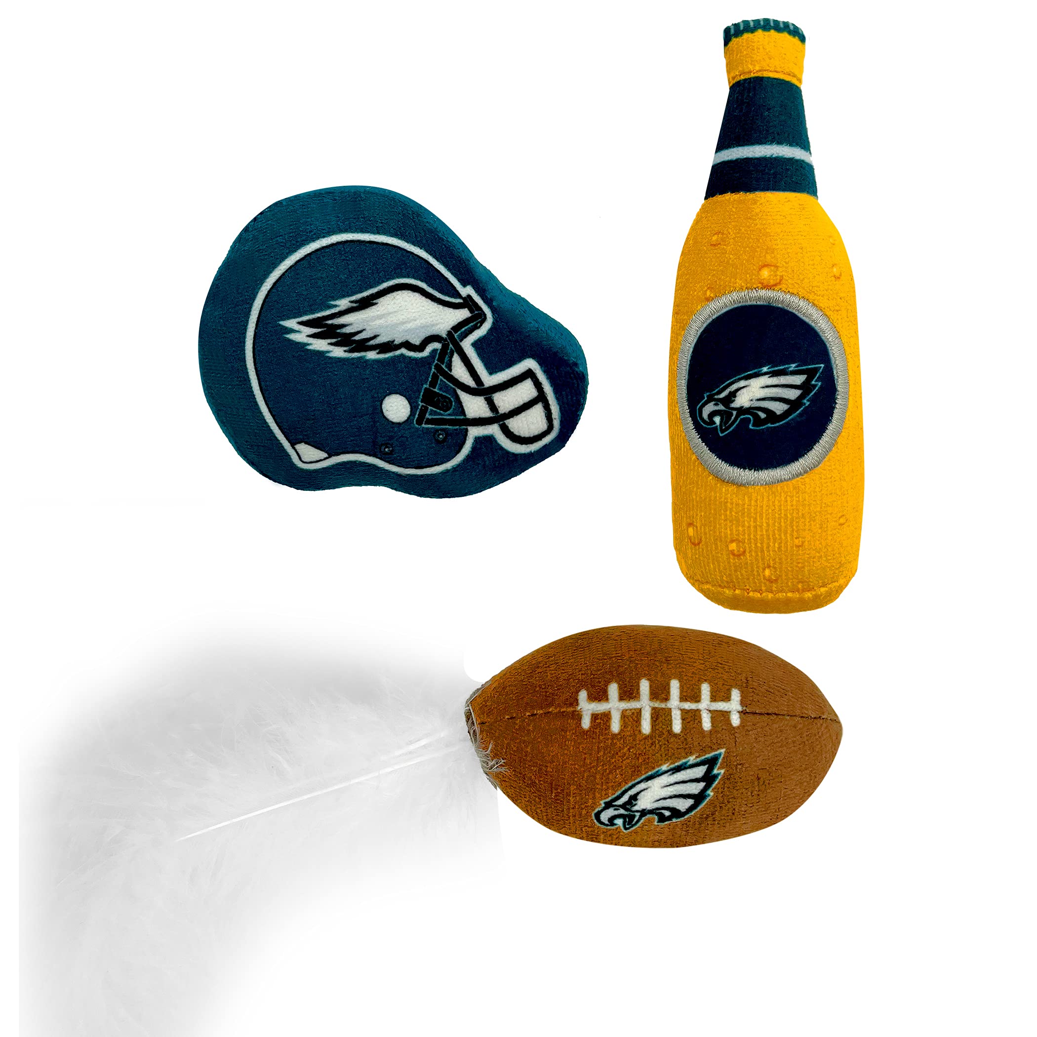 Foto 3 pulgar | Set De Juguetes De Felpa Para Gatos De Los Philadelphia Eagles De La Nfl Con Hierba Gatera - Venta Internacional.