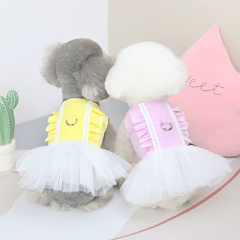Foto 3 pulgar | Vestido Para Perro Huoguo Princess, 100% Algodón, Con Anillo De Correa Para Niños Pequeños - Venta Internacional.