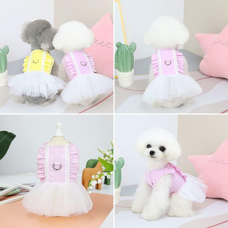 Foto 4 pulgar | Vestido Para Perro Huoguo Princess, 100% Algodón, Con Anillo De Correa Para Niños Pequeños - Venta Internacional.