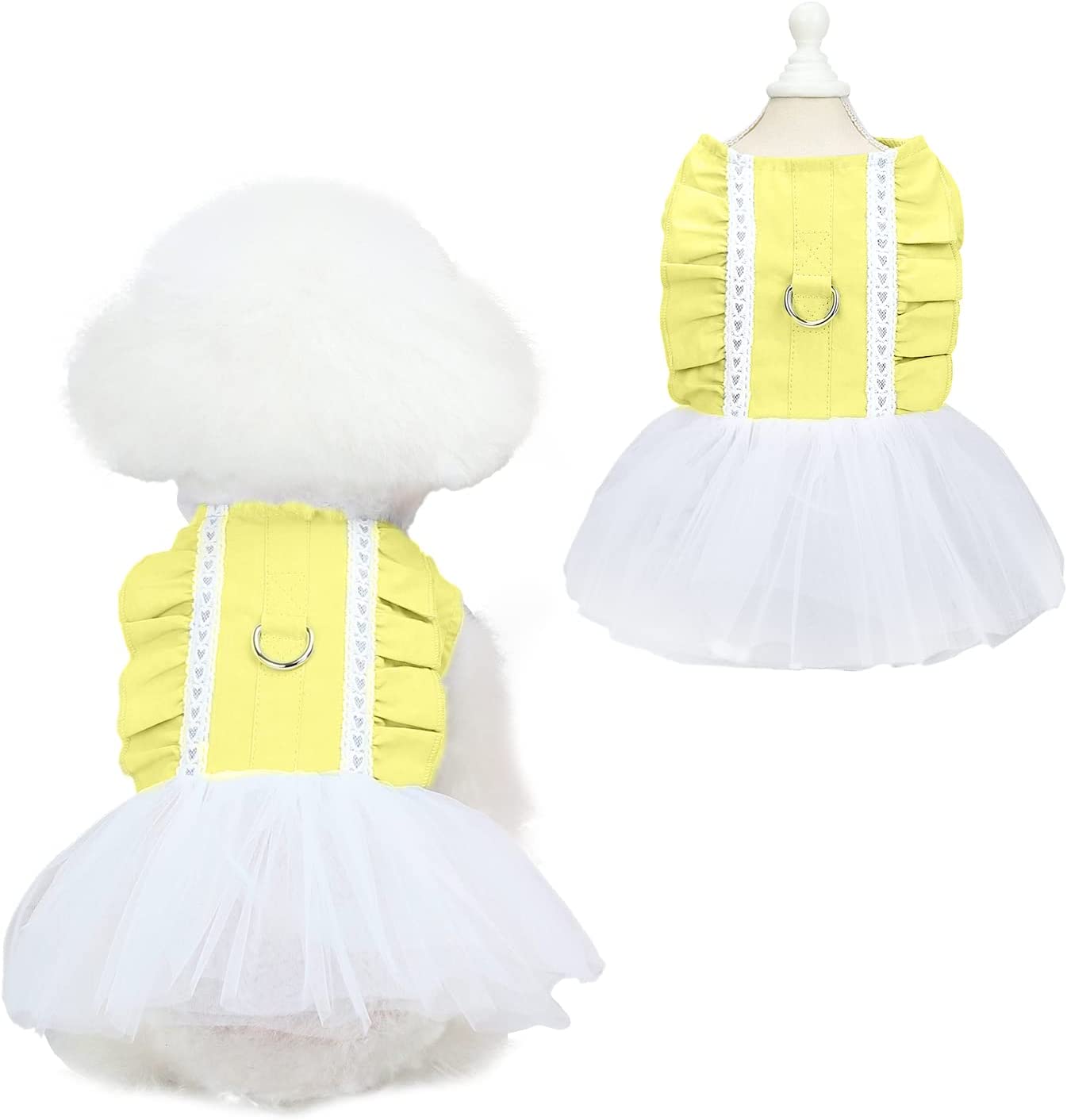 Foto 6 pulgar | Vestido Para Perro Huoguo Princess, 100% Algodón, Con Anillo De Correa Para Niños Pequeños - Venta Internacional.