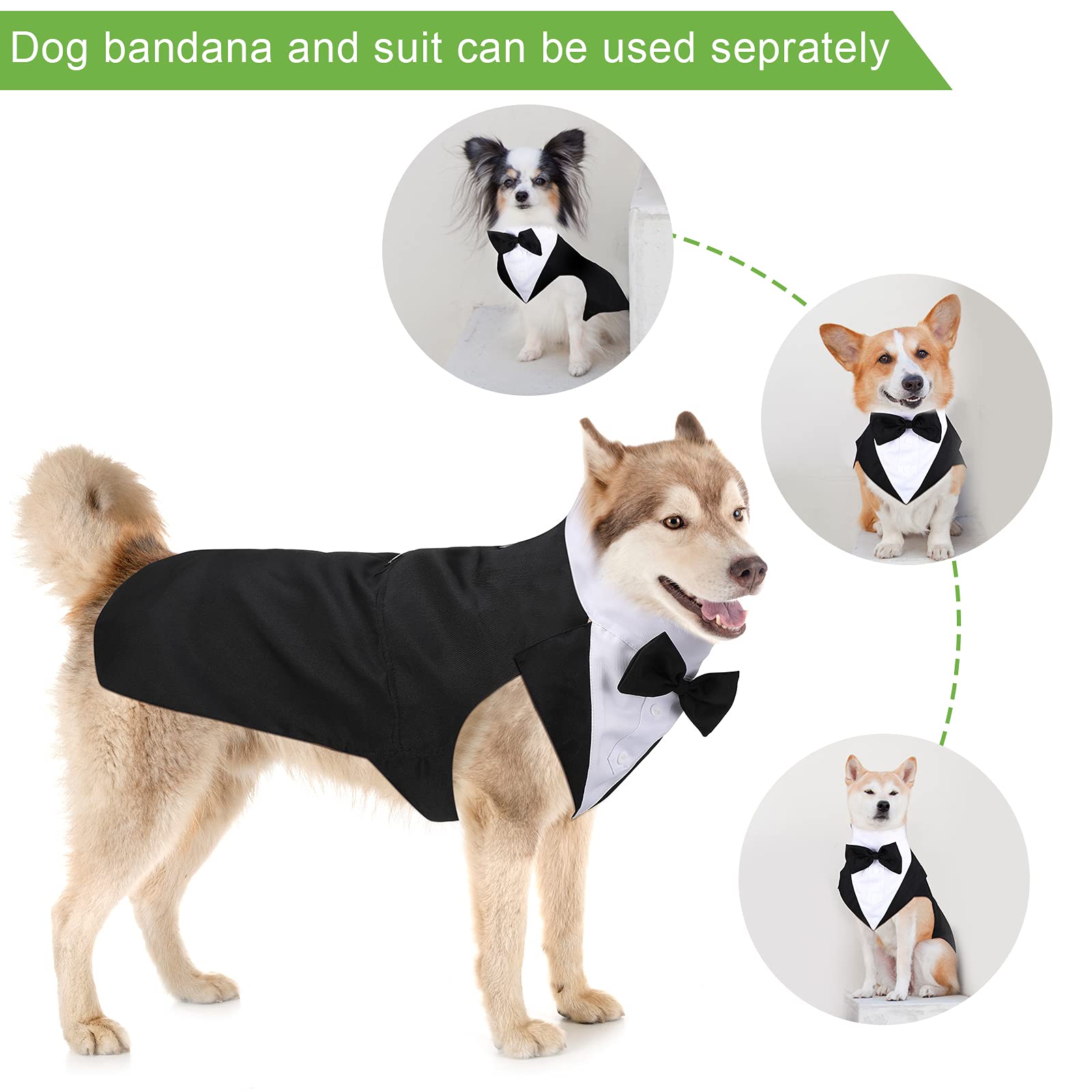 Foto 4 pulgar | Set De Esmoquin Y Pañuelo Para Perro Weewooday, Bonito Estilo Xl - Venta Internacional.