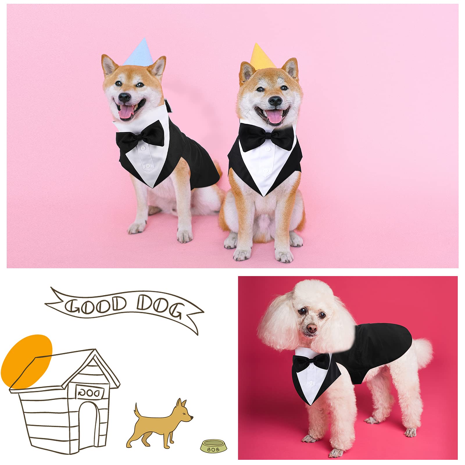 Foto 6 pulgar | Set De Esmoquin Y Pañuelo Para Perro Weewooday, Bonito Estilo Xl - Venta Internacional.
