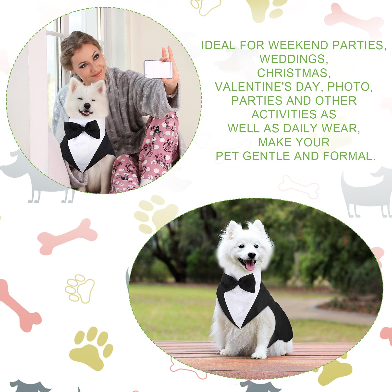 Foto 6 | Set De Esmoquin Y Pañuelo Para Perro Weewooday, Bonito Estilo Xl - Venta Internacional.