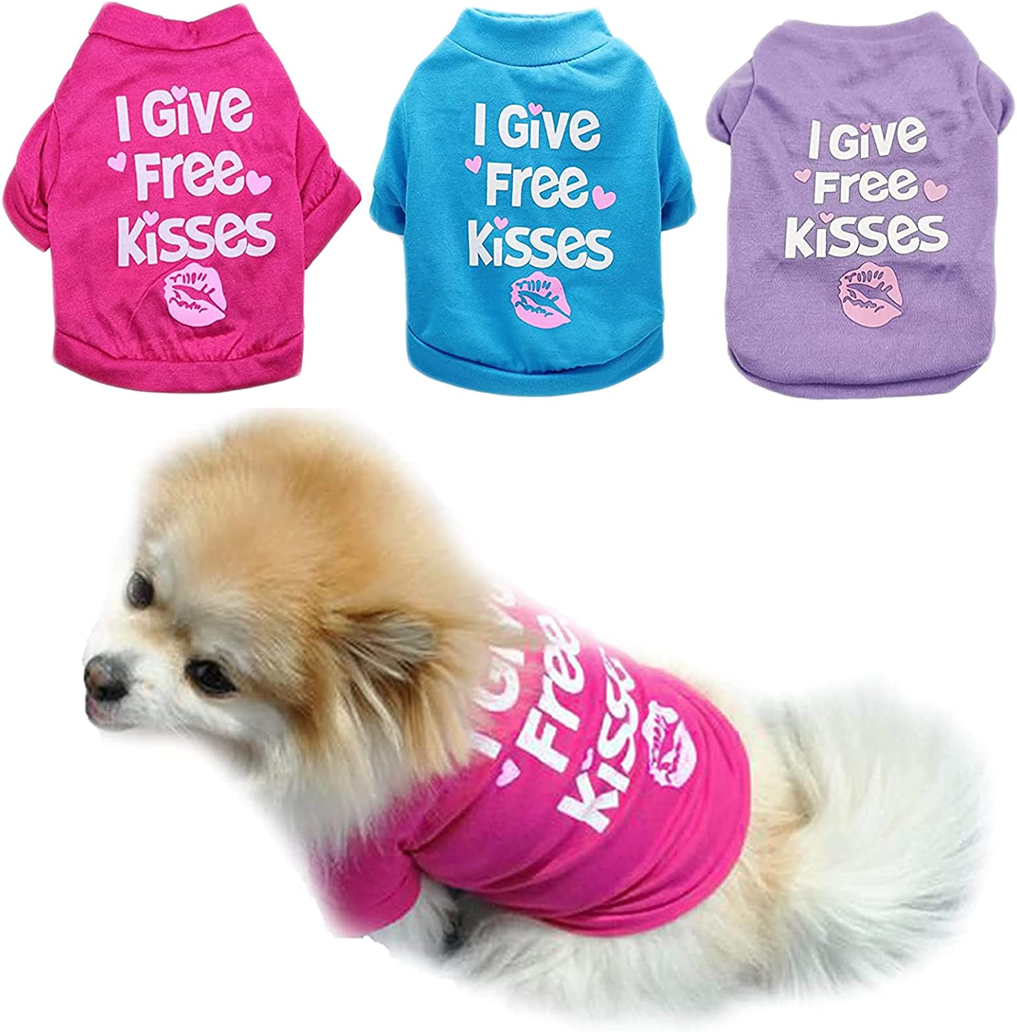 Foto 2 | Camisas Para Perros Huoguo Petcare, Paquete De 3 Para Perros Pequeños Y Niñas - Venta Internacional.