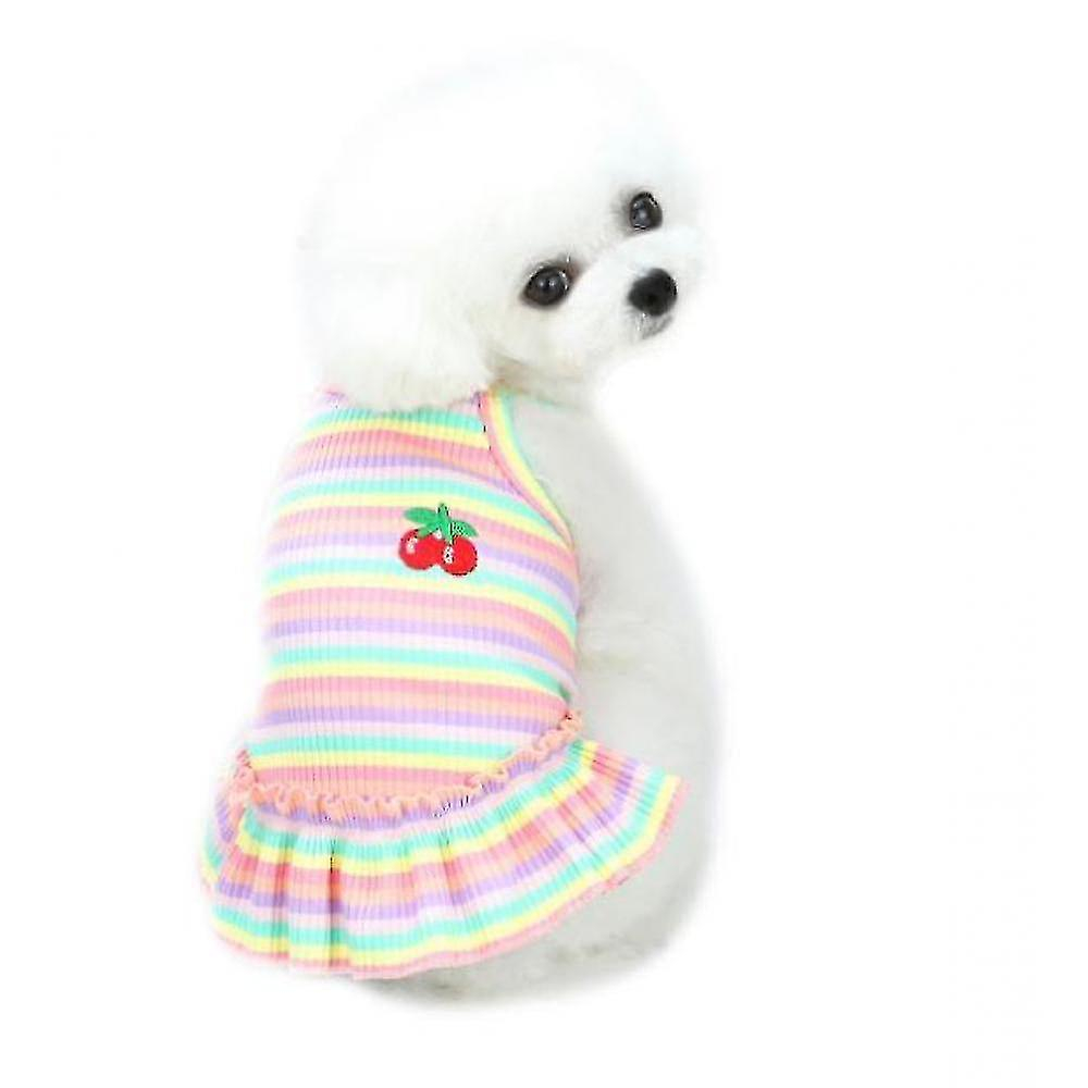 Vestido Con Tirantes De Color Cereza A Rayas Huoguo De Dog Apparel - Venta Internacional.