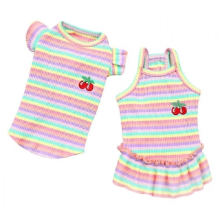 Foto 4 | Vestido Con Tirantes De Color Cereza A Rayas Huoguo De Dog Apparel - Venta Internacional.