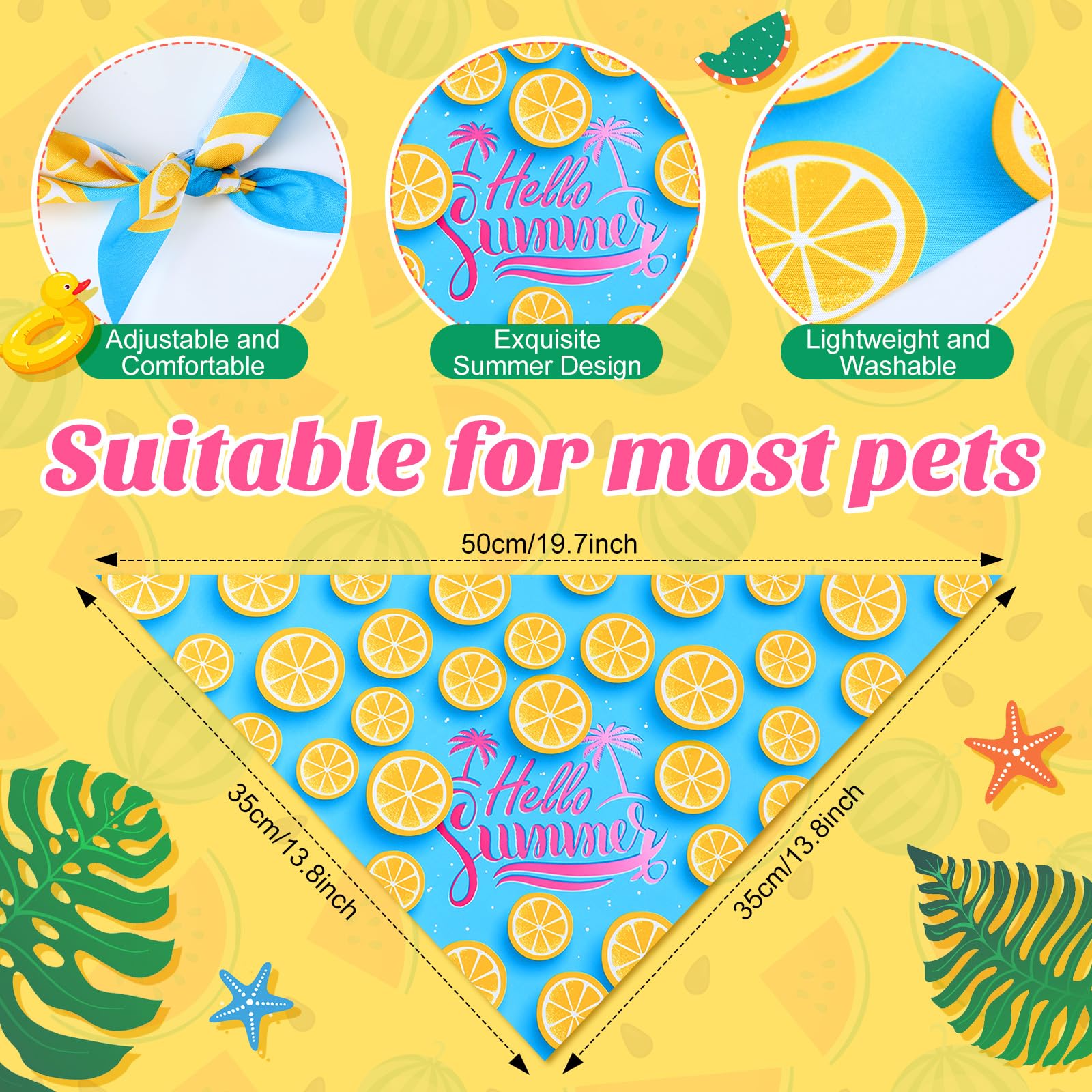 Foto 4 pulgar | Bandanas Para Perros Chunful Summer Hawaiian, 50 Unidades, Poliéster - Venta Internacional.