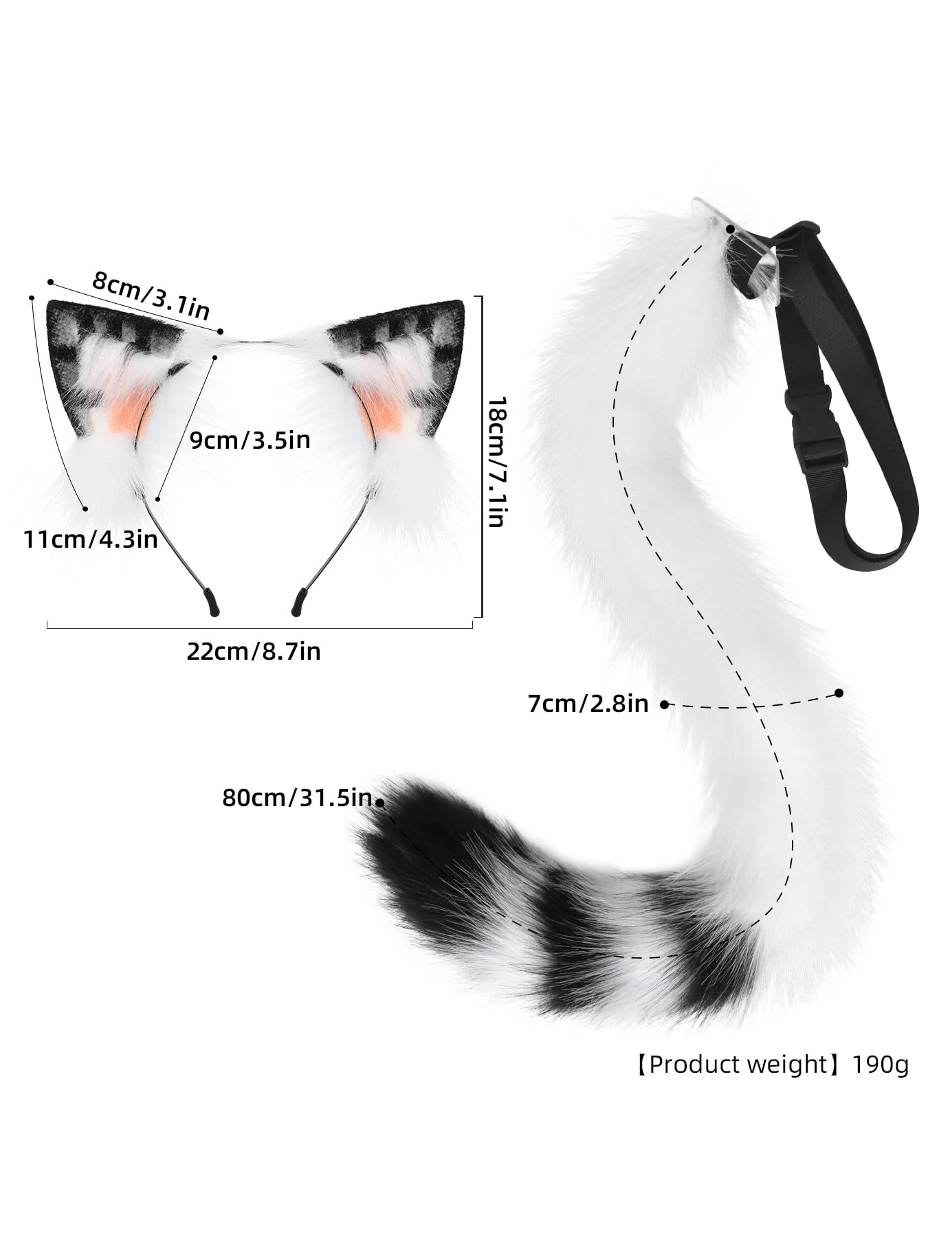 Foto 4 pulgar | Conjunto De Disfraces De Cosplay Junboon, Gato, Lobo, Cola De Zorro, Piel Sintética Para Adultos - Venta Internacional.