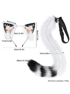 Foto 3 | Conjunto De Disfraces De Cosplay Junboon, Gato, Lobo, Cola De Zorro, Piel Sintética Para Adultos - Venta Internacional.