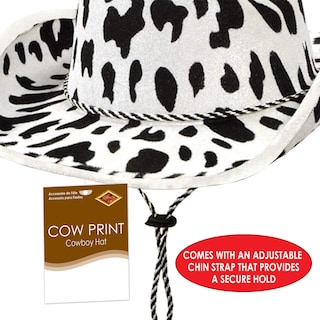 Foto 6 | Sombrero Vaquero Con Estampado De Vaca Beistle, Talla Única Para La Mayoría - Venta Internacional.