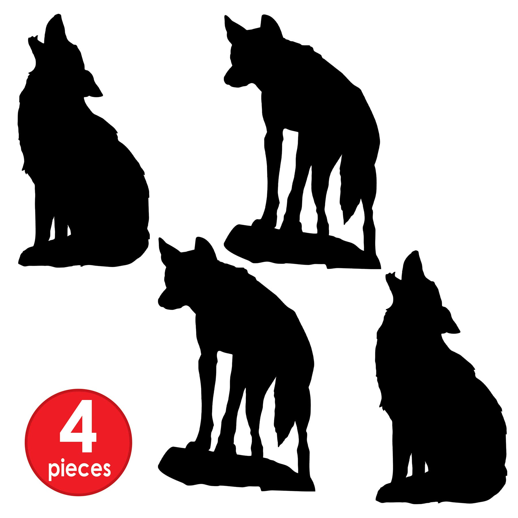 Foto 4 pulgar | Silueta Negra Cut Outs Beistle Wild West Coyote X4 - Venta Internacional.