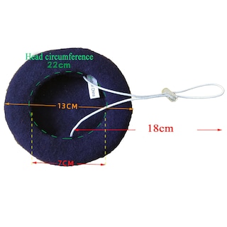 Foto 4 | Gorro Tipo Boina Para Perro Homesogood Tela Negra De Lana Y Fieltro 13 X 3 Cm - Venta Internacional.