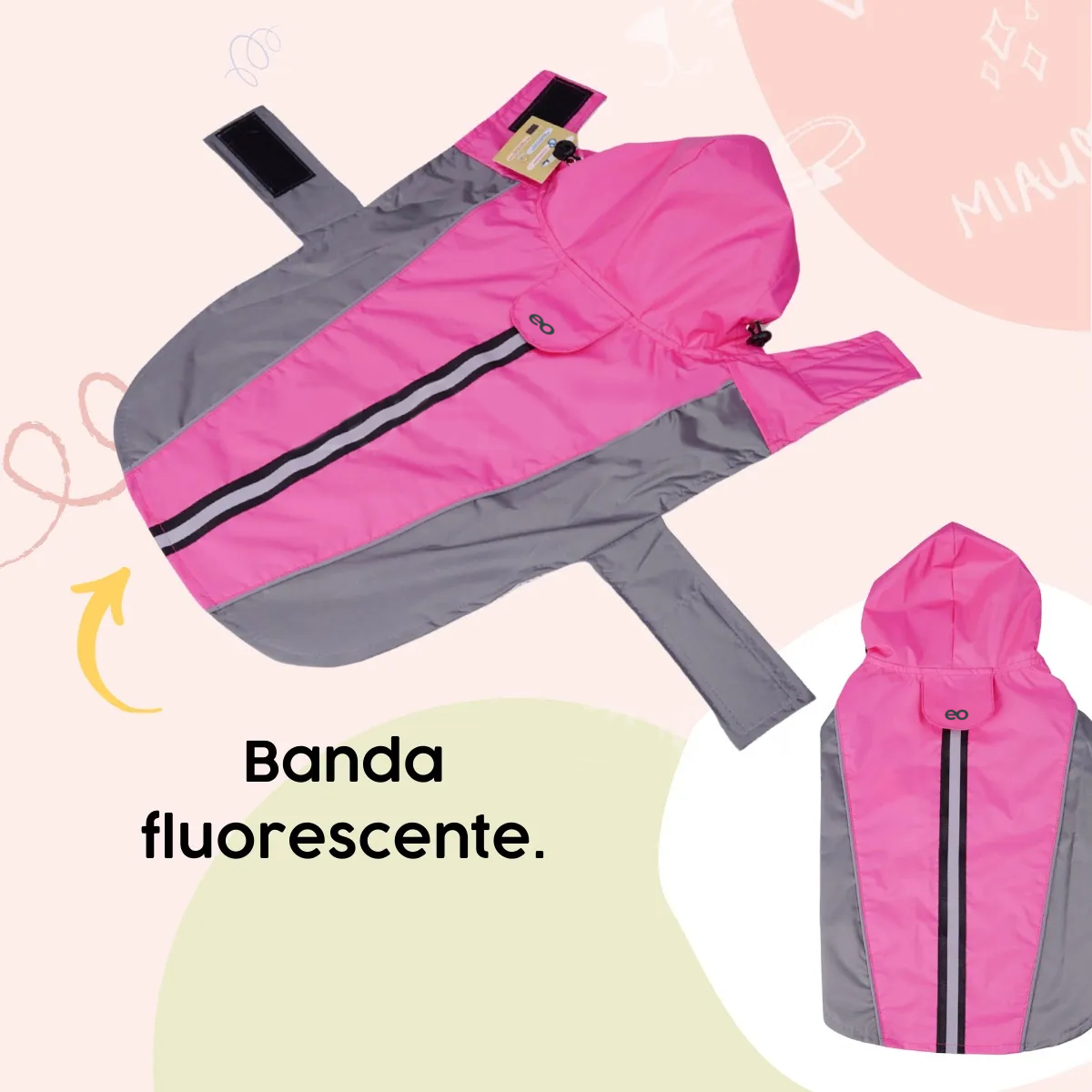 Foto 3 pulgar | Impermeable Para Gato Perro Talla Ch Eo Safe Imports Esi-20144 Rosa