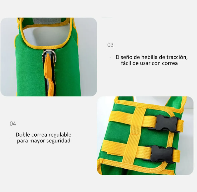 Foto 5 pulgar | Chaleco Salvavidas Xtellar Para Perros, Seguro Y Cómodo, Talla S, Color Verde, Ideal Para Actividades Acuáticas