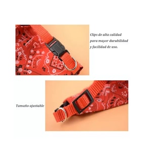 Foto 2 | Collar Para Perro Gato Pañuelo Paliacate Varios Tamaños Rojo Talla L