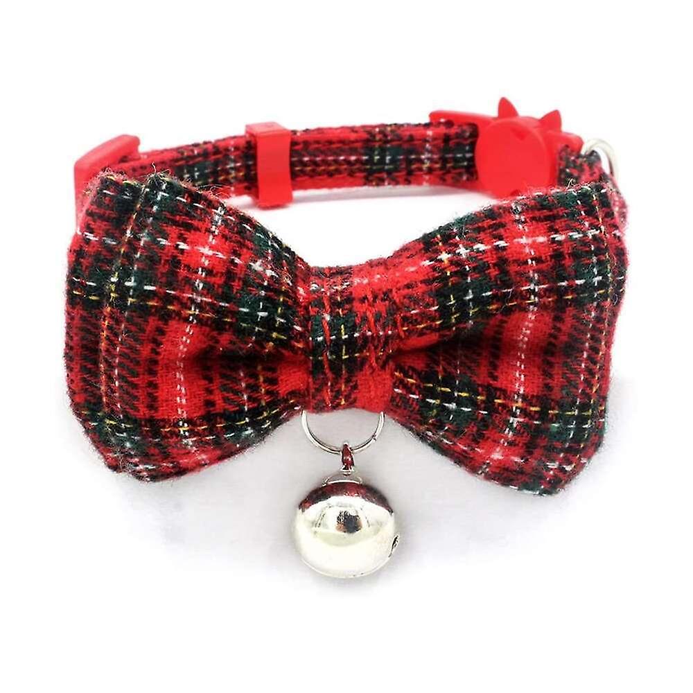 Foto 5 | Collar Para Gatos Huoguo, Hebilla De Seguridad, Campana Navideña Escocesa - Venta Internacional.