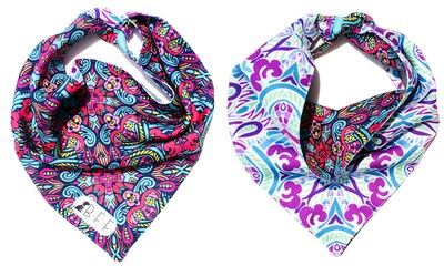 Foto 6 | Kit 3 Bandanas Artesanales Para Perro Bff 010-kaledoscopio Paliacate Doble Vista 6 Looks Diferentes.