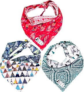 Foto 2 | Kit 3 Bandanas Artesanales Para Perro Bff 036-tipi Paliacate Doble Vista 6 Looks Diferentes.
