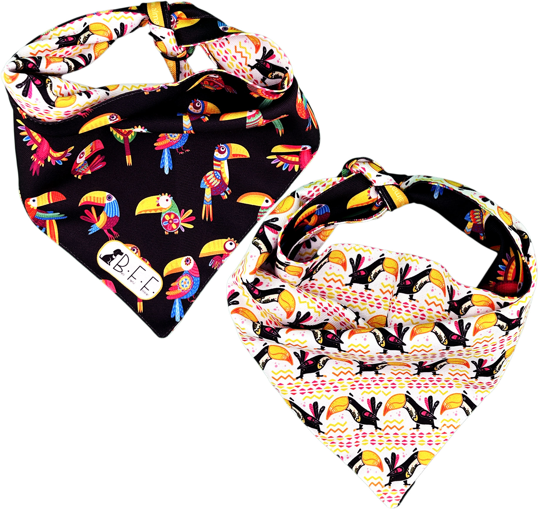 Foto 5 | Kit 3 Bandanas Artesanales Para Perro Bff 038-alebrijes Paliacate Doble Vista 6 Looks Diferentes.