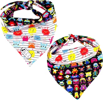 Foto 5 | Kit 3 Bandanas Artesanales Para Perro Bff 037-espacio Paliacate Doble Vista 6 Looks Diferentes.