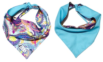 Foto 6 | Kit 3 Bandanas Artesanales Para Perro Bff 016-paisley Paliacate Doble Vista 6 Looks Diferentes
