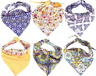 Foto 1 | Kit 3 Bandanas Artesanales Para Perro Bff 039-talavera Paliacate Doble Vista 6 Looks Diferentes.