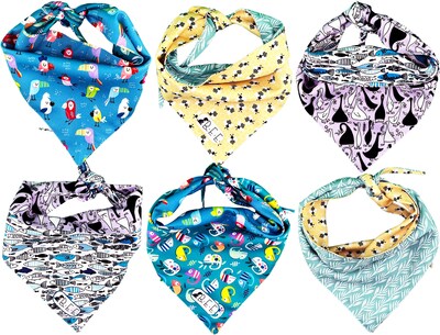 Foto 1 | Kit 3 Bandanas Artesanales Para Perro Bff 034-animales Paliacate Doble Vista 6 Looks Diferentes.