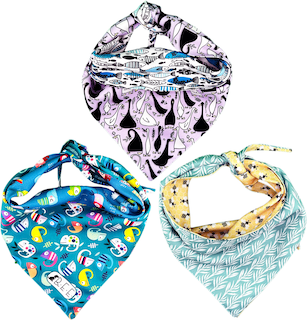 Foto 2 | Kit 3 Bandanas Artesanales Para Perro Bff 034-animales Paliacate Doble Vista 6 Looks Diferentes.