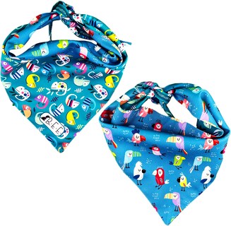 Foto 5 | Kit 3 Bandanas Artesanales Para Perro Bff 034-animales Paliacate Doble Vista 6 Looks Diferentes.