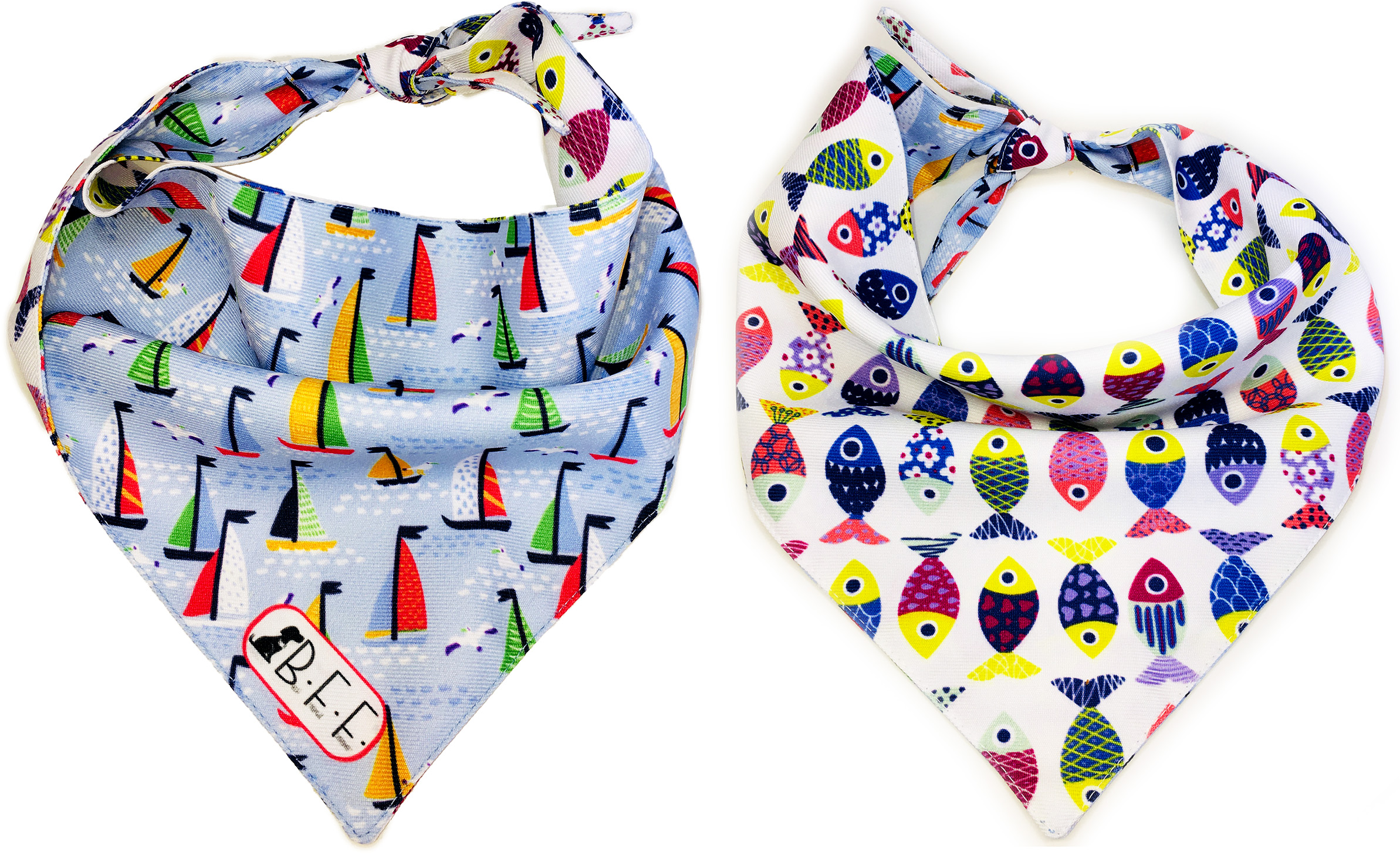 Foto 5 | Kit 3 Bandanas Artesanales Para Perro Bff 024-sea - Paliacate Doble Vista 6 Looks Diferentes.