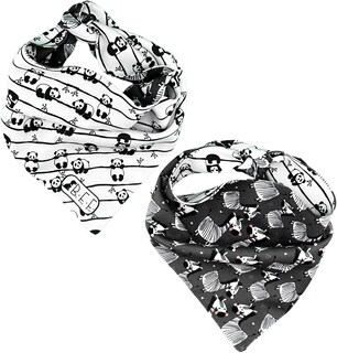 Foto 6 | Kit 3 Bandanas Artesanales Para Perro Bff 031-blanco Y Negro Paliacate Doble Vista 6 Looks Diferentes.