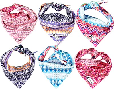 Foto 1 | Kit 3 Bandanas Artesanales Para Perro Bff 029 - Textil - Paliacate Doble Vista 6 Looks Diferentes