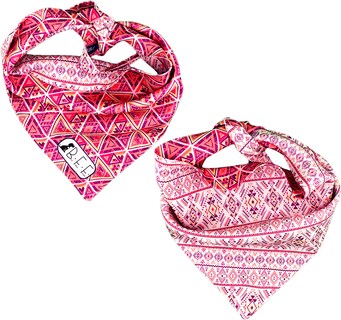 Foto 5 | Kit 3 Bandanas Artesanales Para Perro Bff 029 - Textil - Paliacate Doble Vista 6 Looks Diferentes